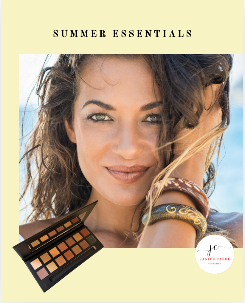 Summer Essentials EYE SHADOW PALETTE ~ 14 Shadows plus duo ended application brush & mirror.